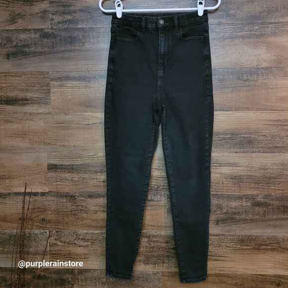American Eagle Jeans 4 S Jegging Curvy Highest Rise Next Level Stretch Black - Picture 1 of 12
